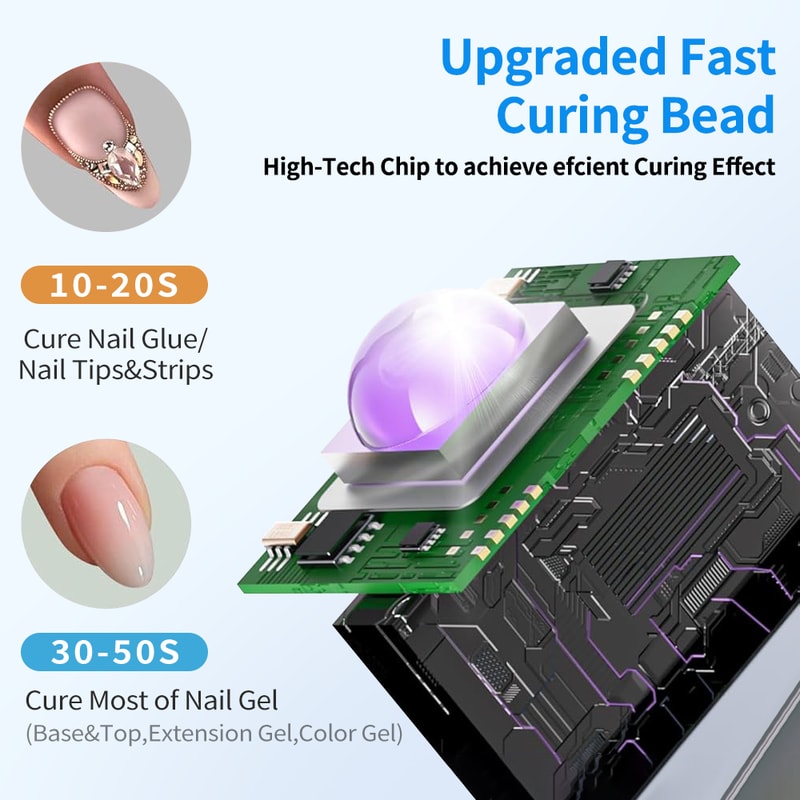 Rechargeable UV Nail Lamp Portable LED Gel Nail Dryer With Touch Timer 3