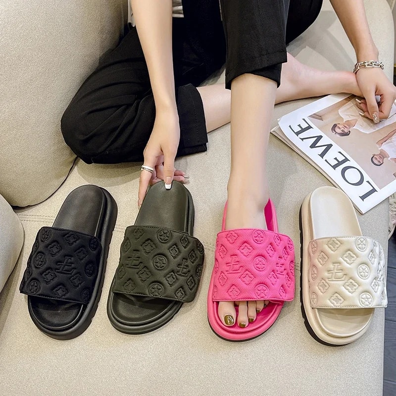 Luxury Platform Slides Women Beach Sandals Comfort Home Slippers