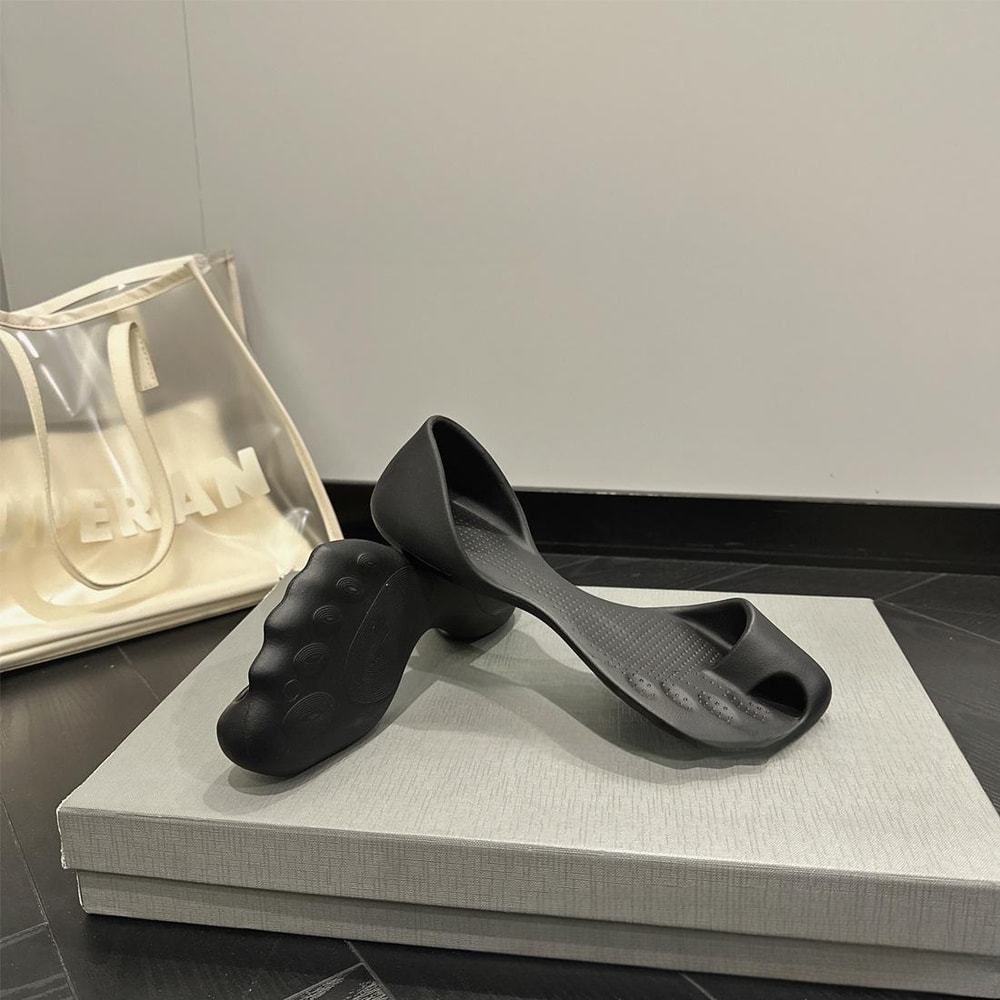 Unisex Jelly Beach Sandals Comfortable Slip On Fish Mouth Casual Shoes