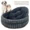 Calming Plush Cat Bed Washable Round Pet Bed with Anti Slip Base