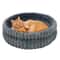 Calming Plush Cat Bed Washable Round Pet Bed with Anti Slip Base
