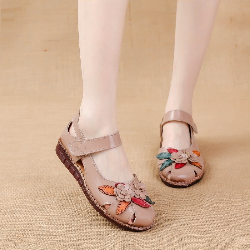 Genuine Leather Orthopedic Sandals for Women Comfortable Summer Walking Shoes