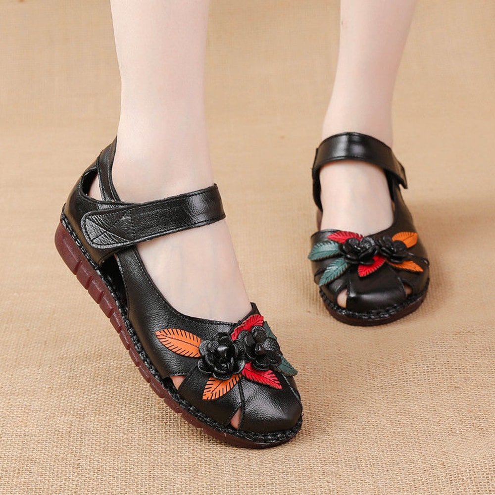 Genuine Leather Orthopedic Sandals for Women Comfortable Summer Walking Shoes