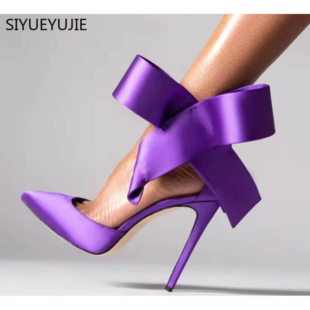 Red Mesh Polka Dot Heels Bow Stiletto Pumps For Women Party Shoes 10