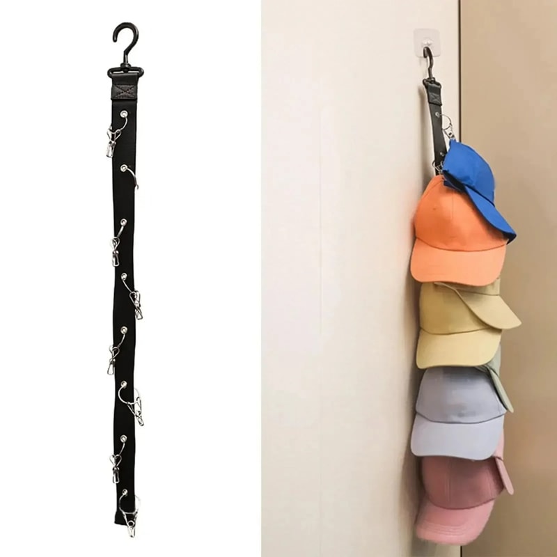 Over Door Hat Organizer With Clips Cap Storage Rack For Closet Door Hat Holder 0