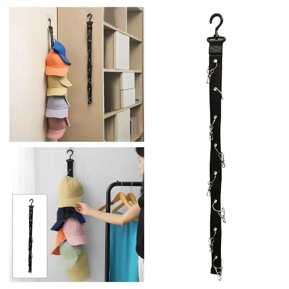 Over Door Hat Organizer With Clips Cap Storage Rack For Closet Door Hat Holder 4