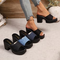 soft leather platform sandals women comfortable heeled slippers