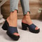 Soft Leather Platform Sandals Women Comfortable Heeled Slippers 1
