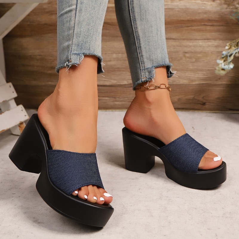 Soft Leather Platform Sandals Women Comfortable Heeled Slippers 1