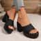 Soft Leather Platform Sandals Women Comfortable Heeled Slippers 4