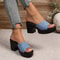 Soft Leather Platform Sandals Women Comfortable Heeled Slippers 3