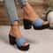 Soft Leather Platform Sandals Women Comfortable Heeled Slippers 5