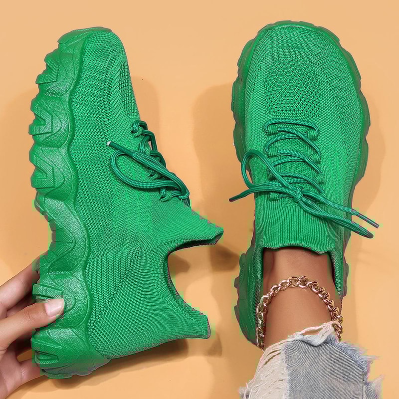 Breathable Mesh Sneakers Women Slip On Platform Walking Shoes 16