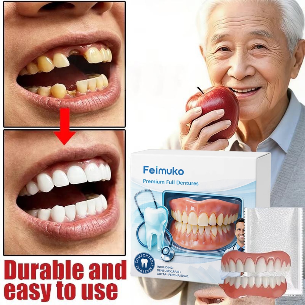 Instant Smile Snap On Dentures Adjustable Fake Teeth Cover For Confident Smiles 1