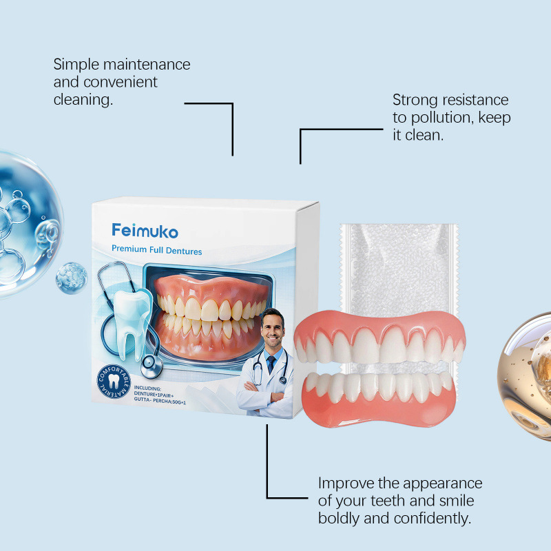 Instant Smile Snap On Dentures Adjustable Fake Teeth Cover For Confident Smiles 2