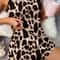 Leopard Print Satin Pajama Set Women Summer Cami Shorts Sleepwear