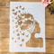 African Beauty Lady Stencil for Wall Painting Scrapbook and DIY Art Template