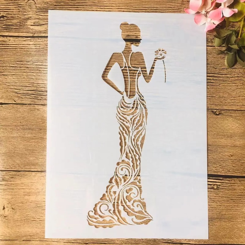 African Beauty Lady Stencil for Wall Painting Scrapbook and DIY Art Template