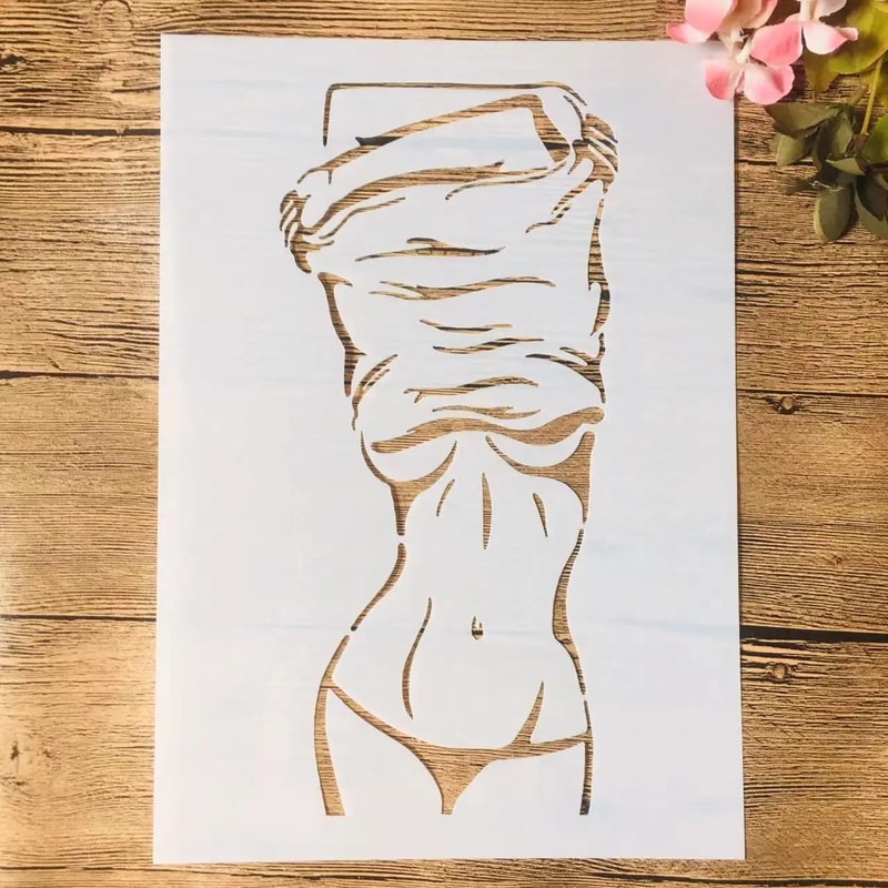 African Beauty Lady Stencil for Wall Painting Scrapbook and DIY Art Template