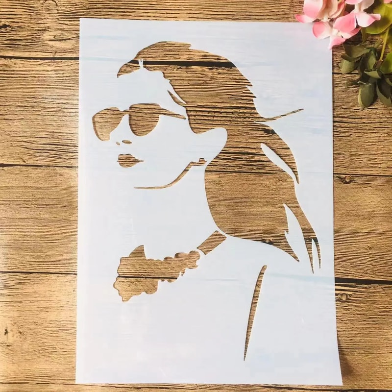 African Beauty Lady Stencil for Wall Painting Scrapbook and DIY Art Template