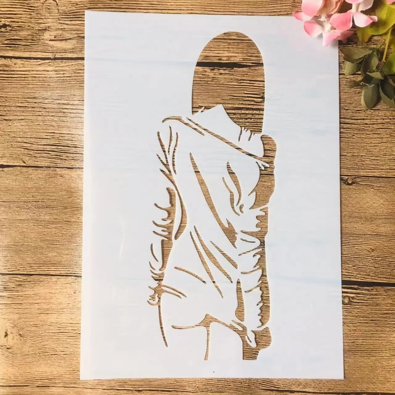 African Beauty Lady Stencil for Wall Painting Scrapbook and DIY Art Template