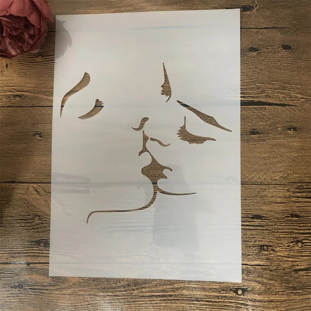 African Beauty Lady Stencil for Wall Painting Scrapbook and DIY Art Template