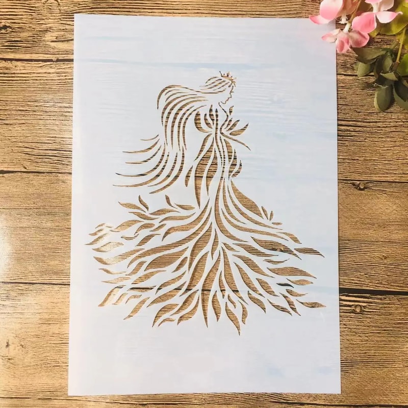 African Beauty Lady Stencil for Wall Painting Scrapbook and DIY Art Template