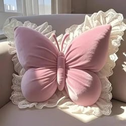 princess butterfly bow plush decorative cushion for sofa bed car