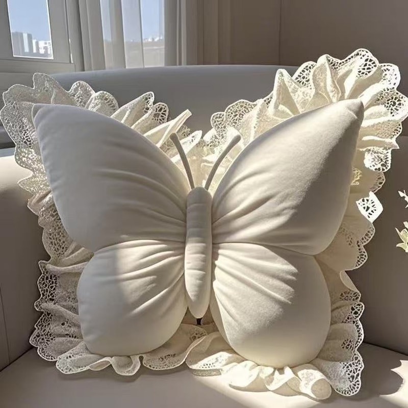 Princess Butterfly Bow Plush Decorative Cushion For Sofa Bed Car 2