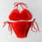 Faux Fur Bikini Set Plush Halter Triangle Swimsuit for Women