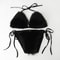 Faux Fur Bikini Set Plush Halter Triangle Swimsuit for Women
