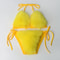 Faux Fur Bikini Set Plush Halter Triangle Swimsuit for Women
