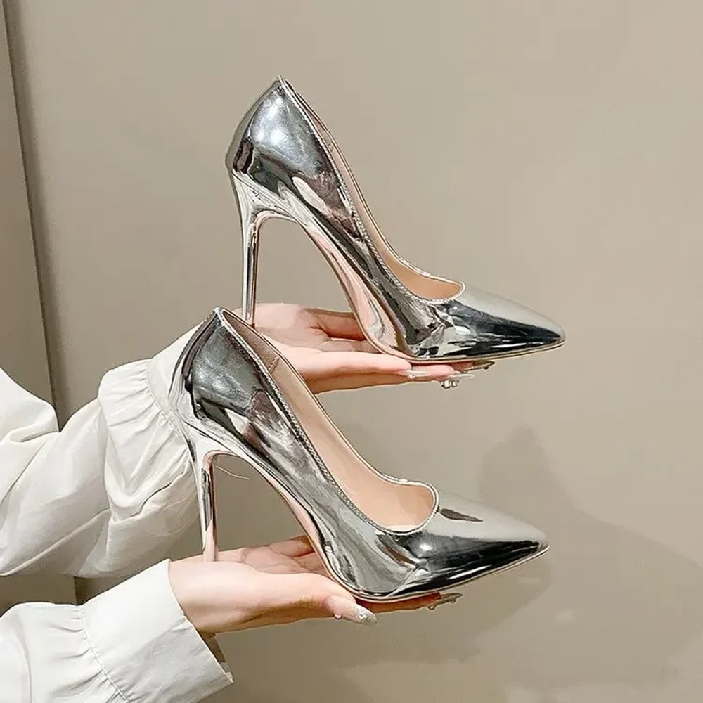 Soft Leather Pointed Toe Pumps High Heel Wedding Office Shoes For Women 6
