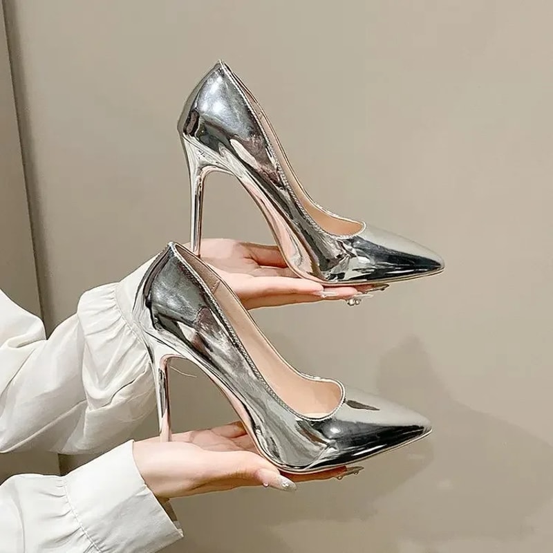 Soft Leather Pointed Toe Pumps High Heel Wedding Office Shoes For Women 6