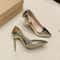 Soft Leather Pointed Toe Pumps High Heel Wedding Office Shoes For Women 0