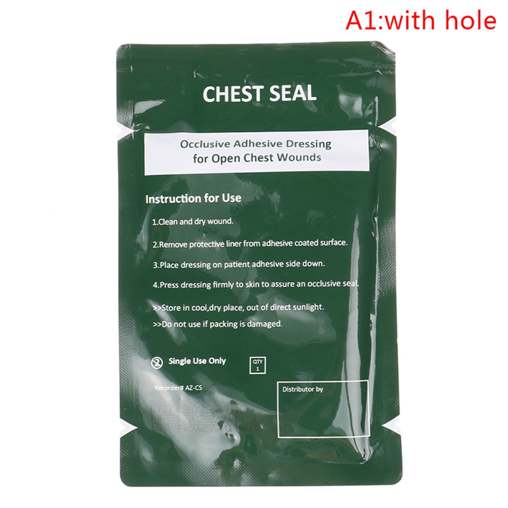 Vented Chest Seal Trauma Patch for Emergency First Aid Survival Kit