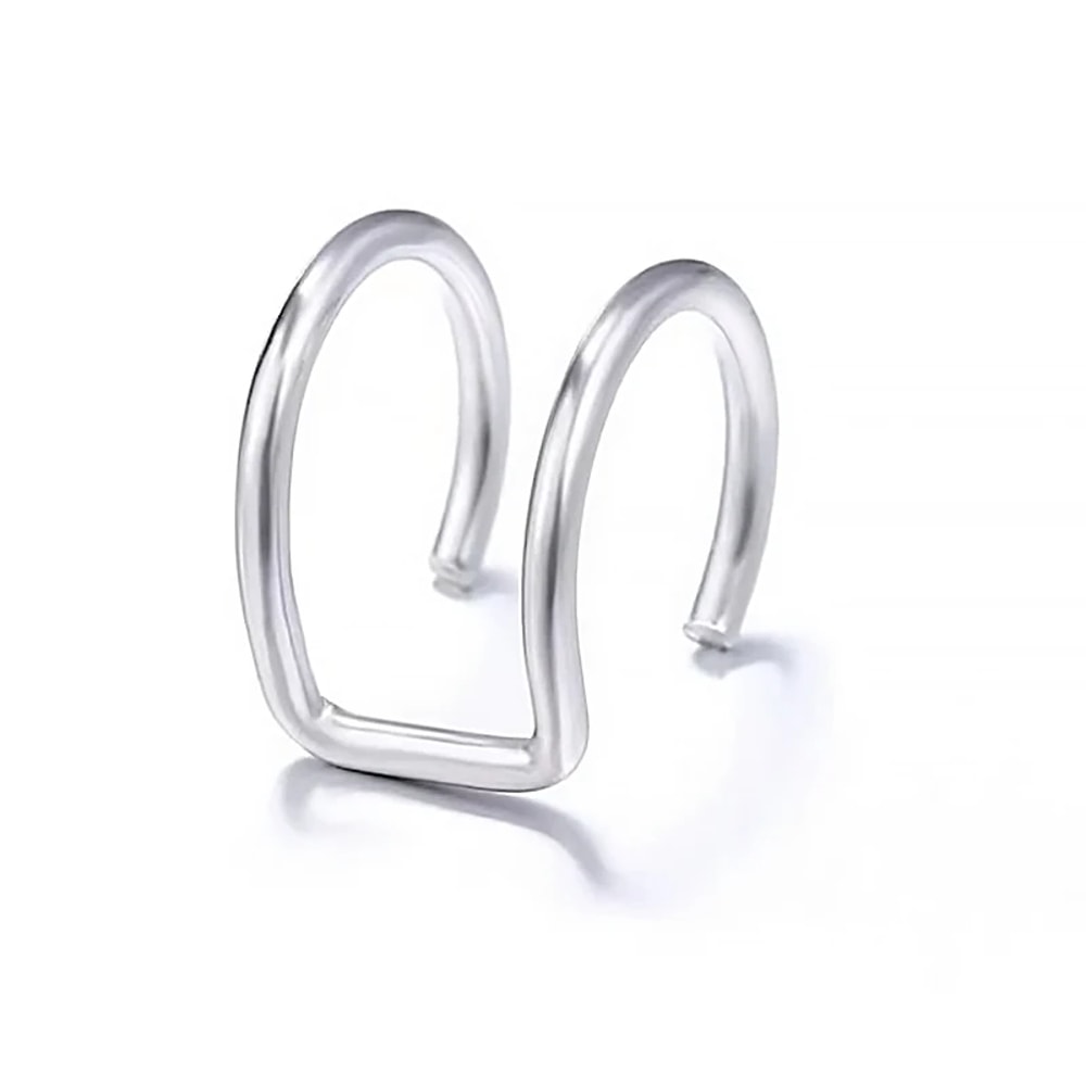 Titanium Steel Fake Septum Ring Clip On Lip Nose Hoop Piercing Jewelry