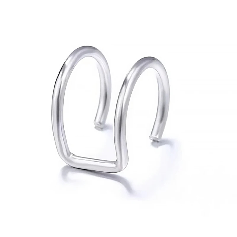 Titanium Steel Fake Septum Ring Clip On Lip Nose Hoop Piercing Jewelry
