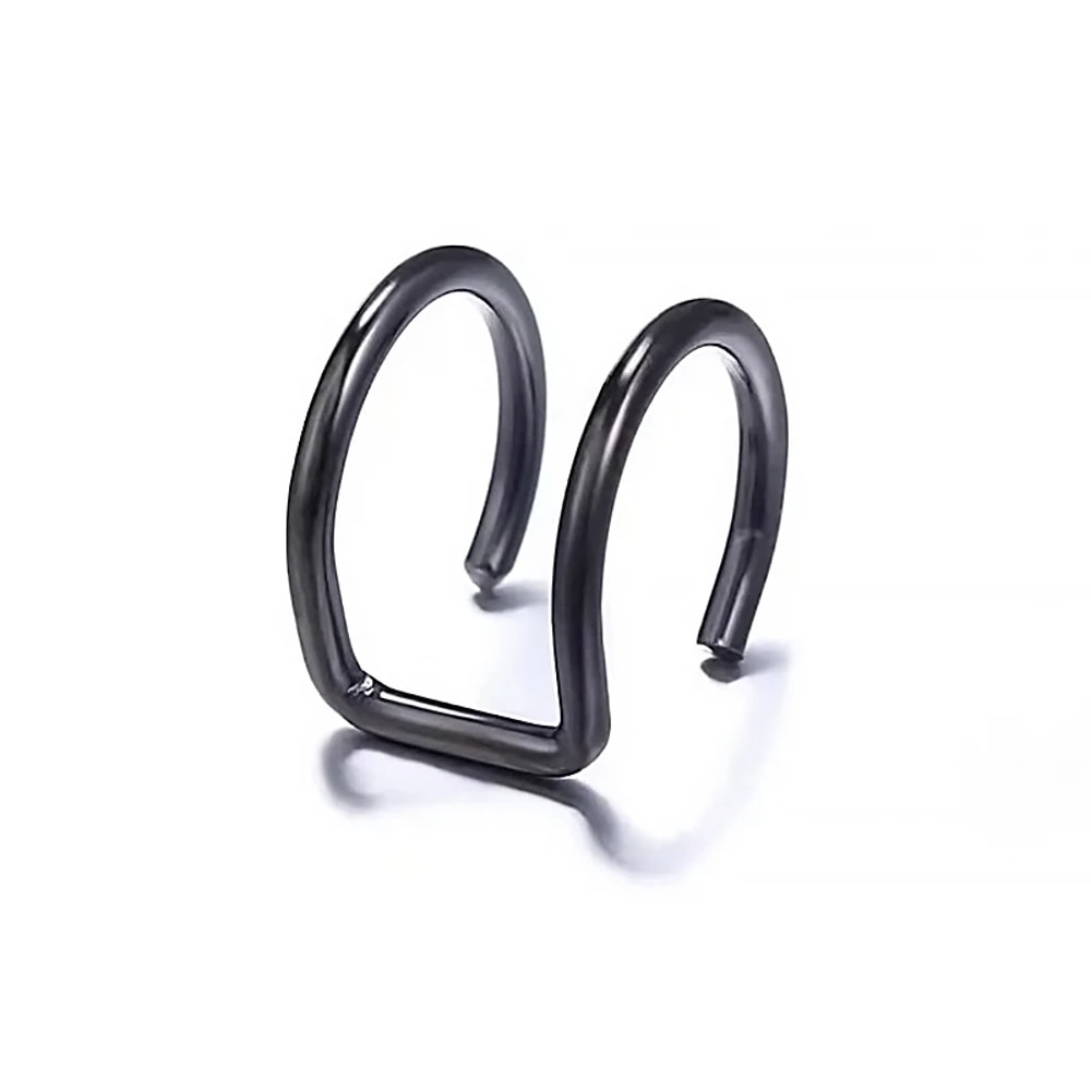 Titanium Steel Fake Septum Ring Clip On Lip Nose Hoop Piercing Jewelry