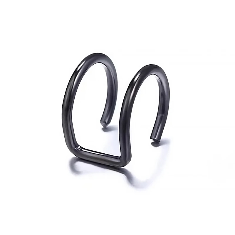 Titanium Steel Fake Septum Ring Clip On Lip Nose Hoop Piercing Jewelry
