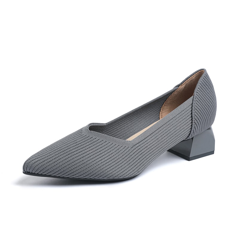 Breathable Knitted Pointed High Heel Shoes for Women Comfortable Anti Slip Sole