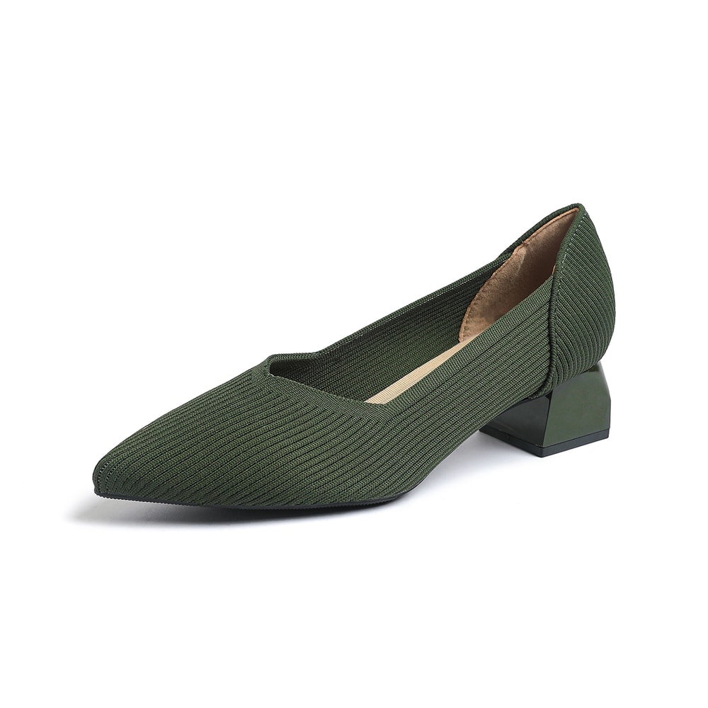 Breathable Knitted Pointed High Heel Shoes for Women Comfortable Anti Slip Sole