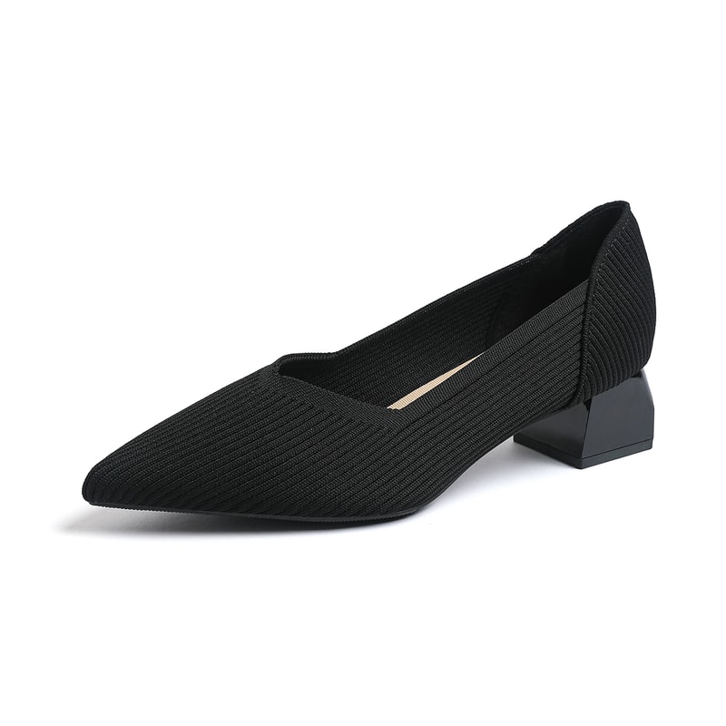 Breathable Knitted Pointed High Heel Shoes for Women Comfortable Anti Slip Sole