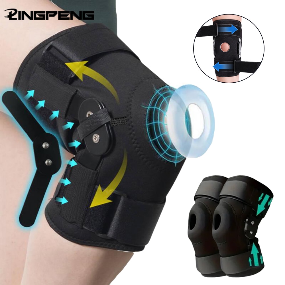 Patella Spring Support Knee Brace Compression Sleeve With Hinged Stabilizers For Knee Pain Relief 0
