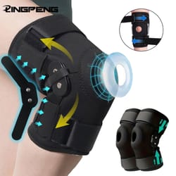 patella spring support knee brace compression sleeve with hinged stabilizers for knee pain relief