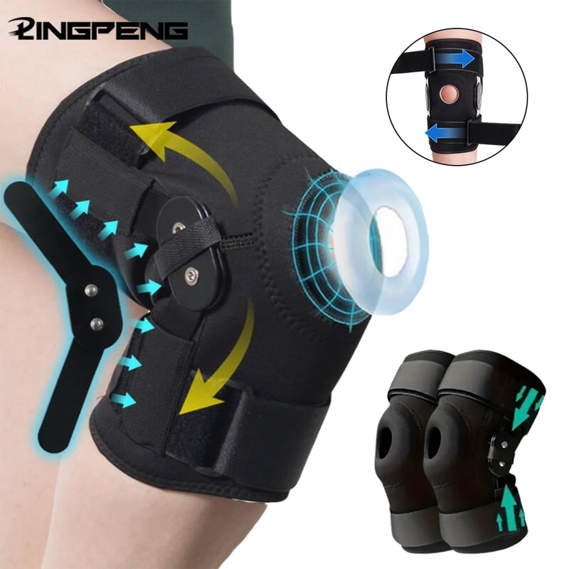 Patella Spring Support Knee Brace Compression Sleeve With Hinged Stabilizers For Knee Pain Relief 0