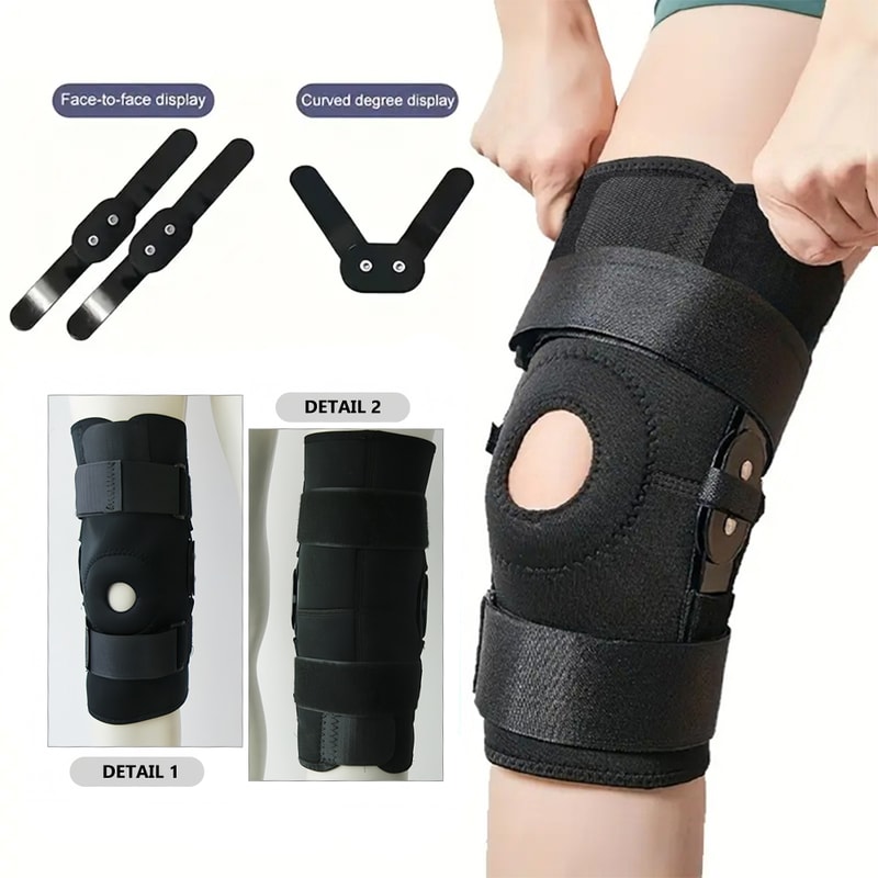 Patella Spring Support Knee Brace Compression Sleeve With Hinged Stabilizers For Knee Pain Relief 3