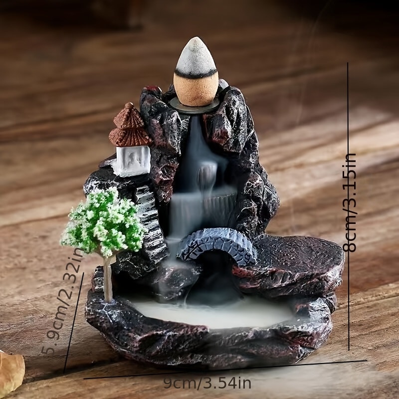 ZenFlow Backflow Incense Burner Waterfall Aromatherapy Holder For Meditation And Home Decor 5