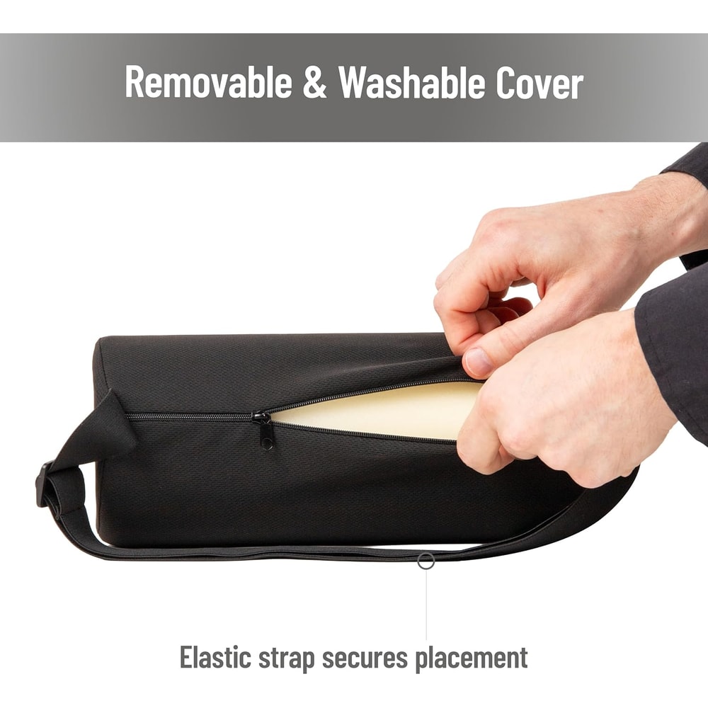 ErgoRelief Lumbar Support Cushion Memory Foam Back Pillow for Car Office and Home Chairs