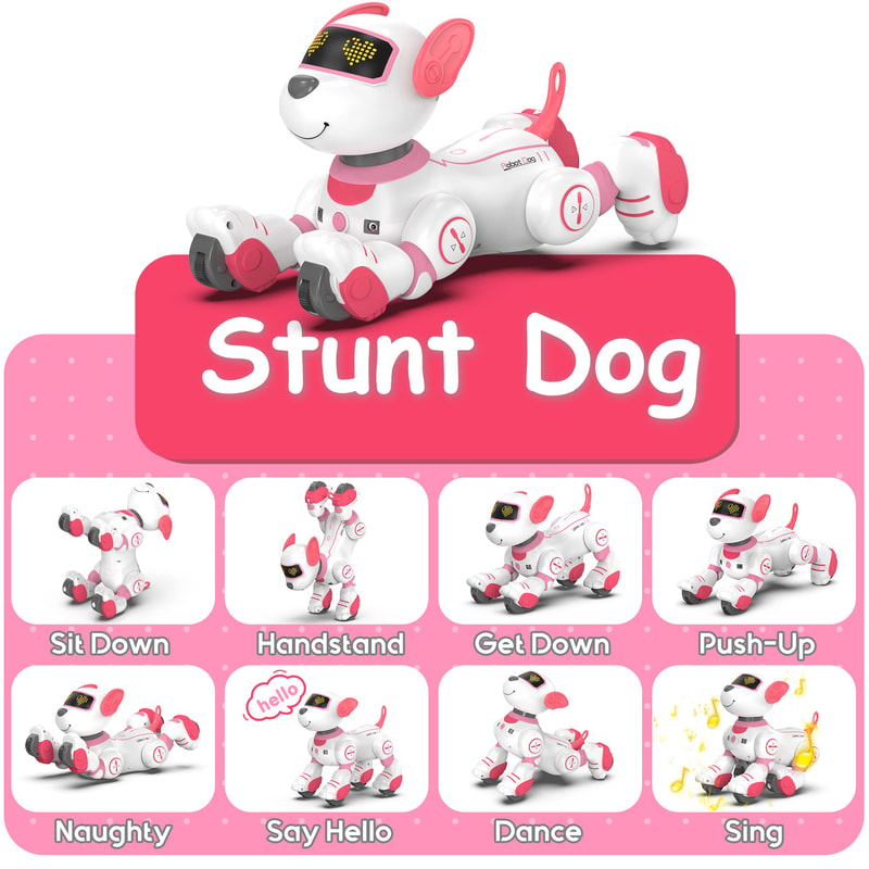 Smart Interactive Robot Dog Toy with Remote Control Dance Music and Programmable Tricks